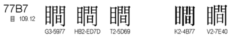 U+77B7